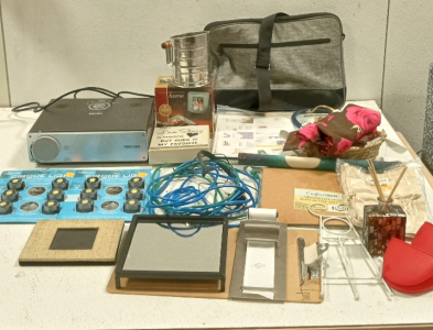 (2) Packs of Lights, Toshiba Data Projector, Crafting Supplies, and More