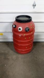 (1) Red 55 Gallon Pump Barrel
