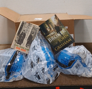 Construction Helmets & Assorted Books.