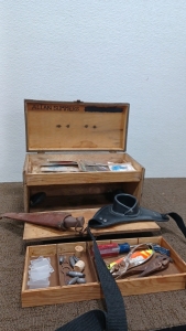 Fishing Equipment Box W/ Gear and Knife