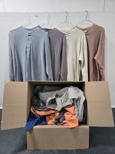Box Full of Men's Clothing - Featured Items are Cabela's XL Long Sleeve Shirts, & More in Box!