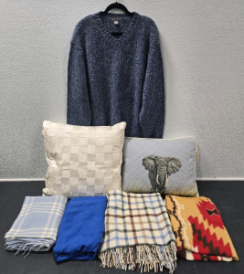 Daniel Cremieux 100% Cashmere Sweater - Made in Madagascar, Decor Pillows, (4) Outdoor Blankets