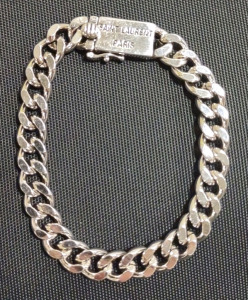 8&frac12;" .925 "Saint Laurent Paris" Curb Link Chain Bracelet