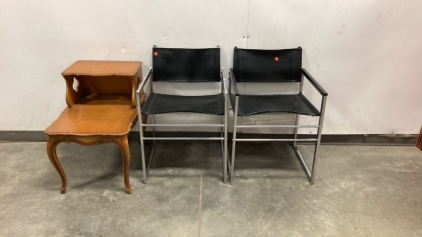 Vintage Side Table & (2) Chairs