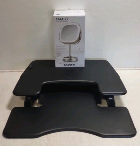 Black VariDesk Pro Plus 30" & a New Conair Halo 16" Mirror Light