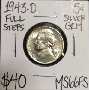 1943-D MS66FS Full Steps Gem Jefferson Nickel