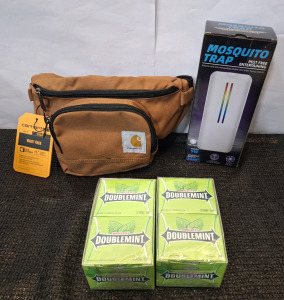 (1) Carhartt CB0401 Waist Pack, (1) UV Mosquito Trap & (2) Boxes Of 10-Fifteen Stick Packs Of Wrigley's DoubbleMint Gum