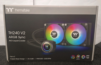 (1) Thermaltake TH240 ARGB Motherboard Sync Edition Intel LGA1700 Ready/AMD All-in-One Liquid Cooling System 240mm High Efficiency Radiator CPU Cooler