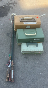 (3) Fishing Tackle Boxes (5) Fishing Poles