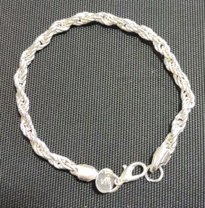 7&frac12;" 925 French Twisted Rope Chain Link Bracelet