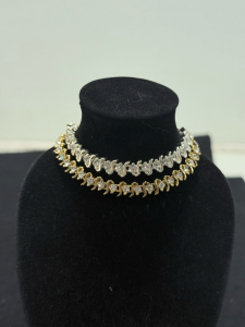 (2) Silver & Gold Toned Bracelets