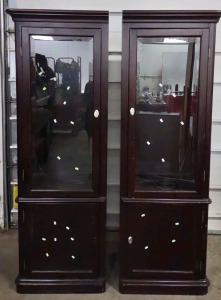 (2) Solid Cherry End Cap Display Cabinets