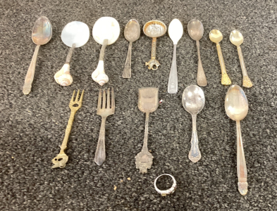 Assorted Silverware W/Ring