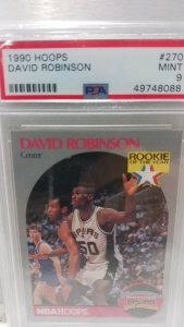 1990 Hoops David Robinson #270 Grade PSA 9- San Antonio Spurs Card