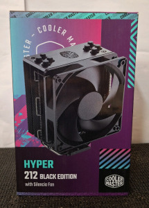 (1) Master Edition Hyper 212 Black Heatsink, CPU Air Cooler, Silencio FP120 Fan, Anodized Black, Brushed Nickel Fins, 4 Direct Touch Copper Heat Pipes For AMD Ryzen/Intel LGA1151<br/>