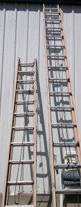 Two Extendable Metal Ladders
