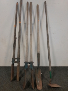 (2) Post Hole Diggers & (2) Garden Hoes