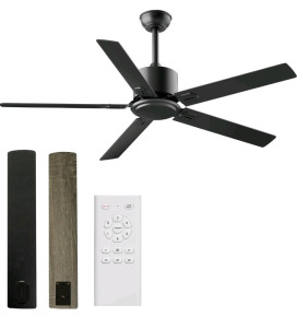 BECLOG Ceiling Fans With Remote 42 Inch Black Ceiling Fan No Light 6 Speeds Reversible Timing Noiseless Modern Ceiling Fan Without Lights For Bedroom Kitchen Indoor Outdoor (Black), And EURON Modern Style 3-Lights Vanity Mirror Light for Bathroom, Wall Sc