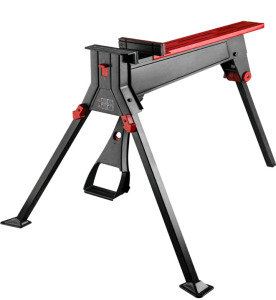 WINTOOLS 1-Ton Clamping Force Portable Material Support Station (440 LB) - Red Black Steel Workbench