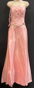 &ldquo;Do You Love Me?&rdquo; Pink Floral Two Piece Corset Top Formal Dress