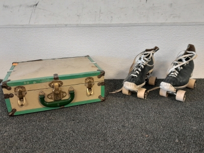 Antique 1914 Roller Skates & Case