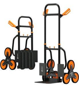 Stair Climbing Hand Truck 440lb，Heavy Duty Dolly Cart for Stairs，Thickened Upgraded Steel Tube Folding Stair Climbing Trolley with Six Wheels and Telescoping Handle