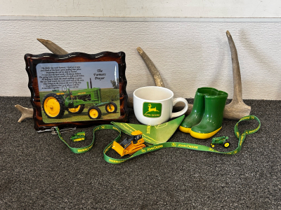 John Deere Frame, Leash, Cup, Toys and Elk Antler