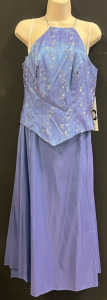 &ldquo;Do You Love Me?&rdquo; Two Piece Corset Back Violet Floral Bridal Dress