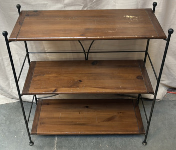 3-Shelf Wood Shelving Unit