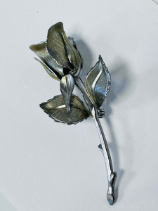 Sterling Silver Rose Brooch