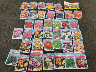 40 Packets Of Flower & Herb Seeds!