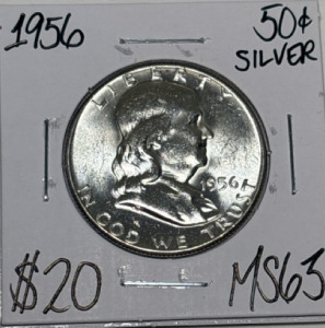 1956 MS63 MINT STATE SILVER FRANKLIN 1/2 $1