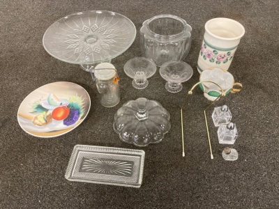 Cake Dish And Miscellaneous Kitchen Items