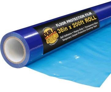 (2) Dura-Gold Floor Protection Film, 36-inch x 200-foot Roll, Clear Plastic Floor Protector, Self-Adhesive Plastic Floor Protection from Foot Traffic, Paint Spills, Dust, Construction, Moving