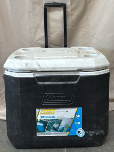 Coleman Rolling Cooler & Various Kitchenware