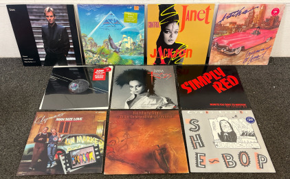 (10) Records Including Janet Jackson, Sting, Diana Ross, Asia Alpha & More