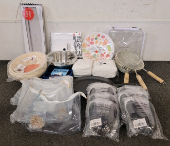 Banaton Baskets, Extra Large Pizza Cutter, Choice Stainless Steel Pans, Strainers, And More
