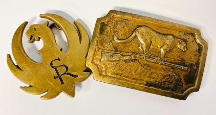 (2) Vintage Brass Belt Buckles