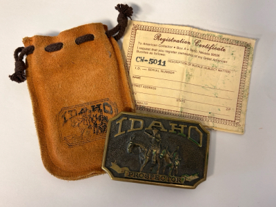 The Great American Buckle Collection Hand Cast in Solid Brass Buckle By Hertiage Mint LTD. With Certificate and Leather Pouch.