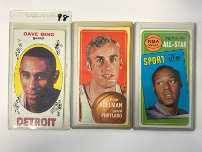 Vintage Dave Bing, Rick Adelman and Elgin Baylor Collectible Cards