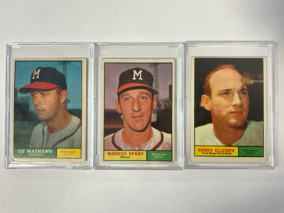 (3) Vintage Sports Cards: Ed Mathews, Warren Spahn, and Harmon Killebrew