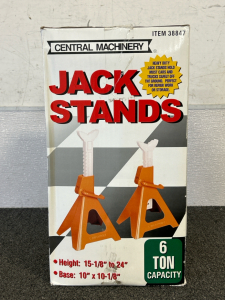 New In Box Central Machinery 6 Ton Capacity Jack Stands