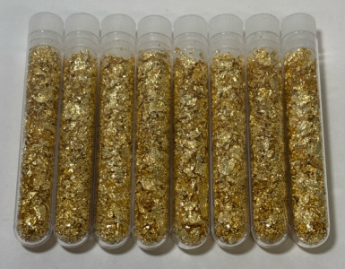 (8) Bottles Of Gold Leaf/Flakes Gold