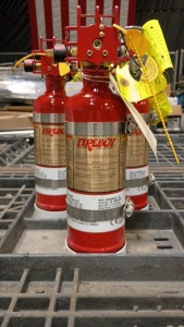 Off-site) (3)FireBoy Clean Agent Inline Fire Extinguishers 2.6LB