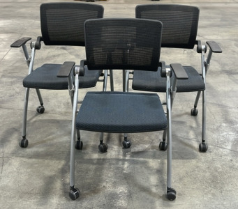 (3) Rolling National Jiminy Nesting Task Chairs