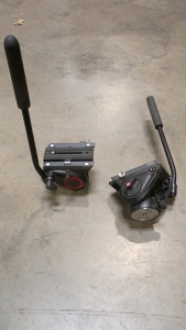 Off-site) (2) Manfrotto MVH500AH Tripod Heads with Camera Plates