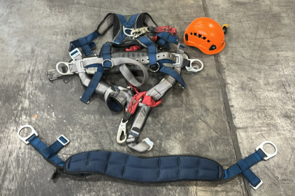 (Off-Site) (1) DBI SALA Exofit Safety Harness (1) PETZL Orange Helmet