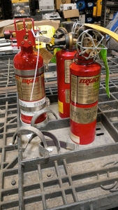 (Off-Site) (3) FireBoy Clean Agent Inline Fire Extinguishers 2.6LB
