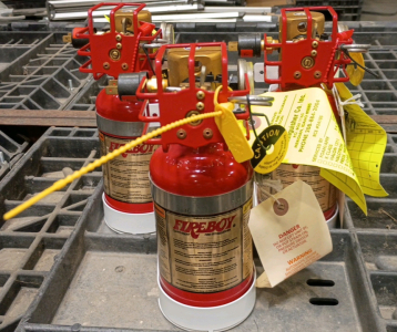(Off-Site) (3) FireBoy Clean Agent Inline Fire Extinguishers 1.7LBS