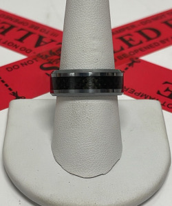 Tungsten Carbide Ring with Black Carbon Fiber Inlay, 8mm Width